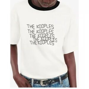NWT! Retail $125 The Kooples Cream Logo T-Shirt French Size 2